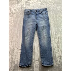 Old Navy Womens Plus Sz 20 Plus Blue Jeans Straight Stretch Mid Rise Whiskered